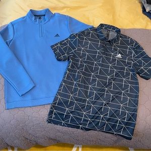 NWOT adidas golf polo and pullover bundle, size medium